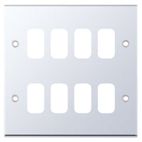Selectric SGRID360-193 GRID360 7M-PRO 8 Aperture Modular Front Plate - Polished Chrome