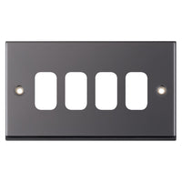 Selectric SGRID360-198 GRID360 7M-PRO 4 Aperture Modular Front Plate - Black Nickel