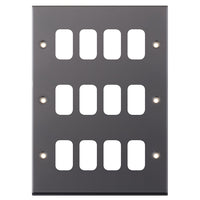 Selectric SGRID360-201 GRID360 7M-PRO 12 Aperture Modular Front Plate - Black Nickel