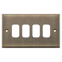 Selectric SGRID360-205 GRID360 7M-PRO 4 Aperture Modular Front Plate - Antique Brass