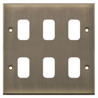 Selectric SGRID360-206 GRID360 7M-PRO 6 Aperture Modular Front Plate - Antique Brass