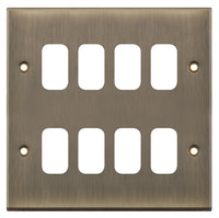 Selectric SGRID360-207 GRID360 7M-PRO 8 Aperture Modular Front Plate - Antique Brass