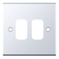 Selectric SGRID360-217 GRID360 5M 2 Aperture Modular Front Plate - Polished Chrome