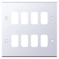 Selectric SGRID360-221 GRID360 5M 8 Aperture Modular Front Plate - Polished Chrome