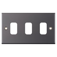 Selectric SGRID360-225 GRID360 5M 3 Aperture Modular Front Plate - Black Nickel