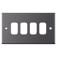 Selectric SGRID360-226 GRID360 5M 4 Aperture Modular Front Plate - Black Nickel