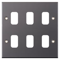 Selectric SGRID360-227 GRID360 5M 6 Aperture Modular Front Plate - Black Nickel