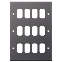 Selectric SGRID360-229 GRID360 5M 12 Aperture Modular Front Plate - Black Nickel