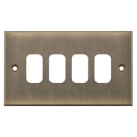 Selectric SGRID360-233 GRID360 5M 4 Aperture Modular Front Plate - Antique Brass