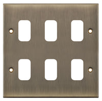 Selectric SGRID360-234 GRID360 5M 6 Aperture Modular Front Plate - Antique Brass