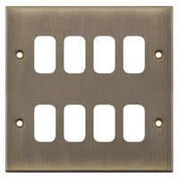 Selectric SGRID360-235 GRID360 5M 8 Aperture Modular Front Plate - Antique Brass