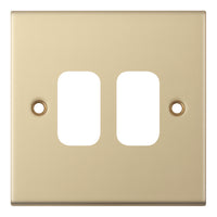 Selectric SGRID360-238 GRID360 5M 2 Aperture Modular Front Plate - Satin Brass