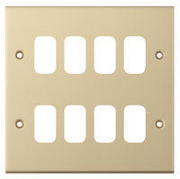 Selectric SGRID360-242 GRID360 5M 8 Aperture Modular Front Plate - Satin Brass