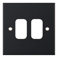 Selectric SGRID360-245 GRID360 5M 2 Aperture Modular Front Plate - Matt Black