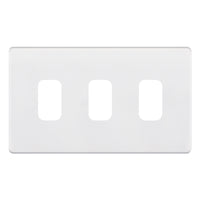 Selectric SGRID360-267 GRID360 5M-PLUS Screwless 3 Aperture Modular Front Plate - Matt White