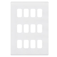 Selectric SGRID360-271 GRID360 5M-PLUS Screwless 12 Aperture Modular Front Plate - Matt White