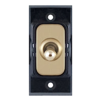 Selectric SGRID360-318 GRID360 10A Intermediate Toggle Switch Module - Satin Brass, Black Insert