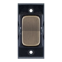 Selectric SGRID360-407 GRID360 20A SP 2 Way Centre Off Retractive Switch Module - Antique Brass, Black Insert