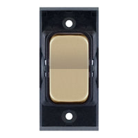 Selectric SGRID360-408 GRID360 20A SP 2 Way Centre Off Retractive Switch Module - Satin Brass, Black Insert