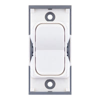 Selectric SGRID360-410 GRID360 20A SP 2 Way Centre Off Retractive Switch Module - Matt White, White Insert