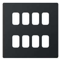 Selectric SGRID360-425 GRID360 5M-PLUS Screwless 8 Aperture Modular Front Plate - Matt Black