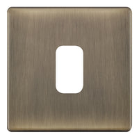 Selectric SGRID360-427 GRID360 5M-PLUS Screwless 1 Aperture Modular Front Plate - Antique Brass