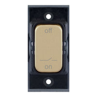 Selectric SGRID360-453 GRID360 10A Fan Isolator Switch Module - Satin Brass, Black Insert