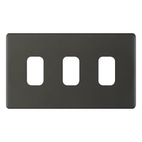 Selectric SGRID360-484 GRID360 5M-PLUS Screwless 3 Aperture Modular Front Plate - Dark Bronze