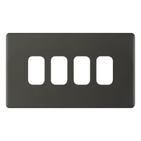 Selectric SGRID360-485 GRID360 5M-PLUS Screwless 4 Aperture Modular Front Plate - Dark Bronze