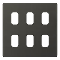 Selectric SGRID360-486 GRID360 5M-PLUS Screwless 6 Aperture Modular Front Plate - Dark Bronze