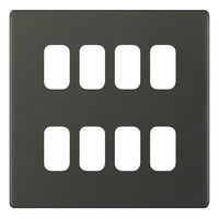 Selectric SGRID360-487 GRID360 5M-PLUS Screwless 8 Aperture Modular Front Plate - Dark Bronze