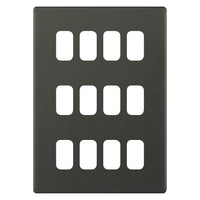 Selectric SGRID360-488 GRID360 5M-PLUS Screwless 12 Aperture Modular Front Plate - Dark Bronze