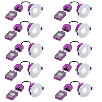 Knightsbridge SPKEVFS10 SpektroLED Evo Fixed Fire Rated IP65 Downlight with 2x Wattage and 4x CCT - White (Pack of 10)