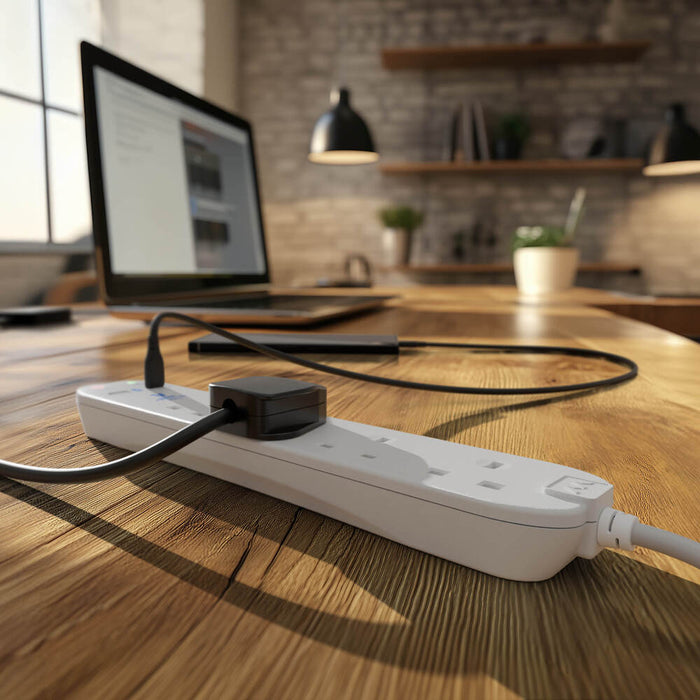 Masterplug SRGUAC1044N 4 Socket 4m 13A Surge Extension Lead + USB A+C White