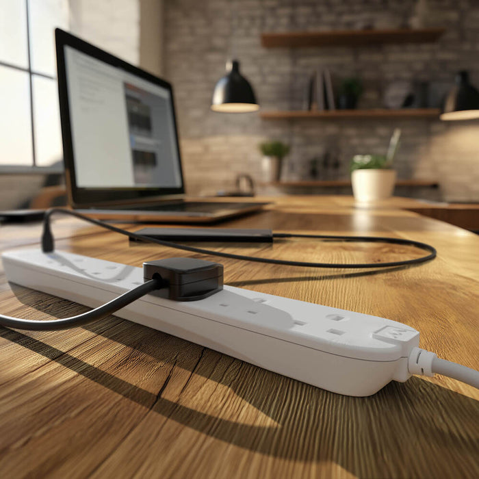 Masterplug SRGUAC106210N 6 Socket 2m 13A Surge Extension Lead + USB A+C White