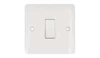 Deta Vimark VP1203 Pro White Moulded 1 Gang 2 Way 10AX Plate Switch