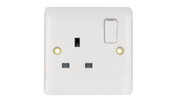 Deta Vimark VP1207DP Pro White Moulded 1 Gang 13A Switched Socket DP