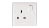 Deta Vimark VP1207SP Pro White Moulded 1 Gang 13A Switched Socket SP