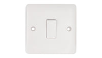 Deta Vimark VP1246 Pro White Moulded 1 Gang Intermediate 10AX Plate Switch