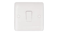 Deta Vimark VP1249 Pro White Moulded 1 Gang 2 Way 10AX Plate Switch Marked 