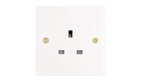 Deta Vimark VS1206 White Moulded Square Edge 1 Gang 13A Unswitched Socket