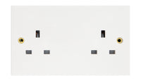 Deta Vimark VS1208 White Moulded Square Edge 2 Gang 13A Unswitched Socket