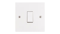 Deta Vimark VS1246 White Moulded Square Edge 1 Gang Intermediate 10AX Plate Switch