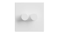 Deta Vimark VS1415 White Moulded Square Edge 2 Gang 250W Universal Dimmer with Multiway