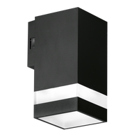 Enlite WL12/CS 230V 5W LED IP65 Wall Light Square Halo Trim Up or Down Black 3000K/4000K/6500K
