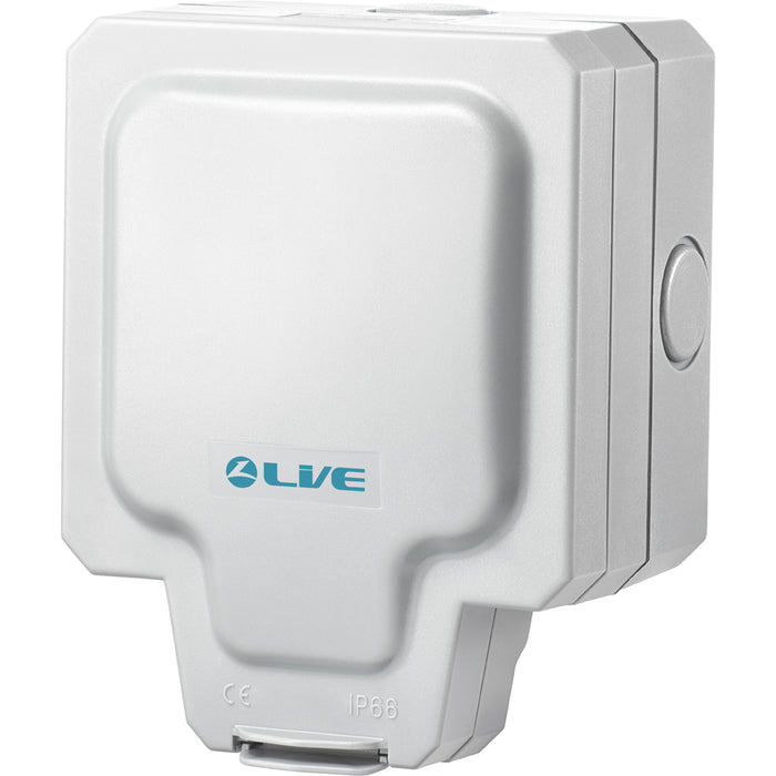 LIVE Electrical WP1G13A-A Weatherproof IP66 13A 1 Gang Switched Socket