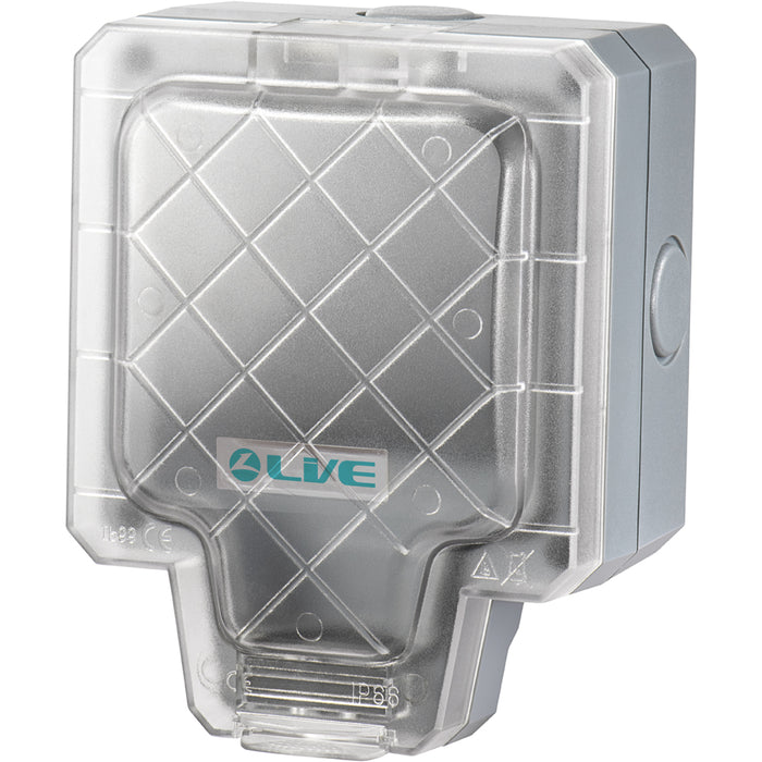 LIVE Electrical WP1G13A-B Weatherproof IP66 13A 1 Gang Empty Enclosure