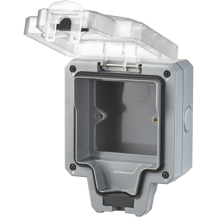 LIVE Electrical WP1G13A-B Weatherproof IP66 13A 1 Gang Empty Enclosure