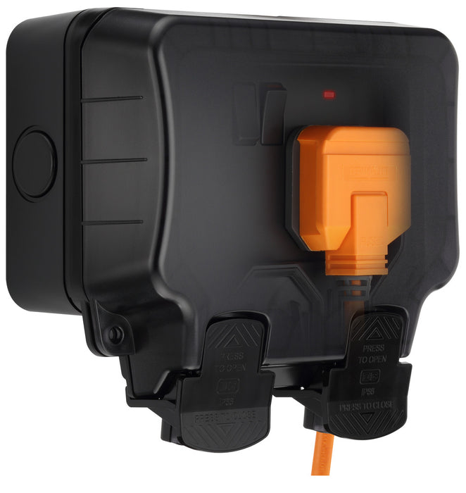 BG WP22/B Weatherproof Nexus Storm IP66 13A 2G Switched Socket - Matt Black