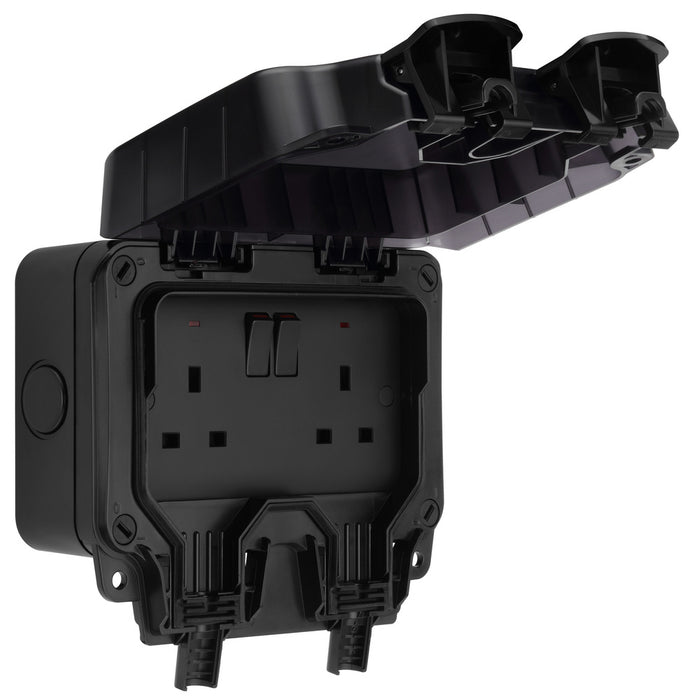 BG WP22/B Weatherproof Nexus Storm IP66 13A 2G Switched Socket - Matt Black